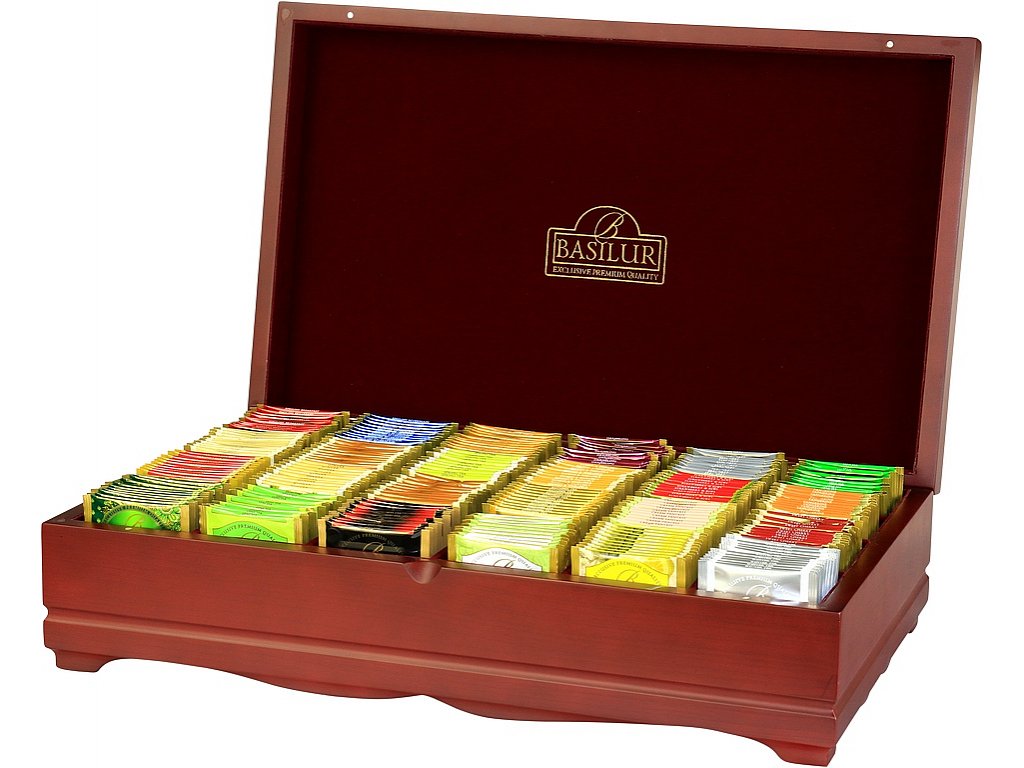 BASILUR dárkový dřevěný box s čaji  240 ks