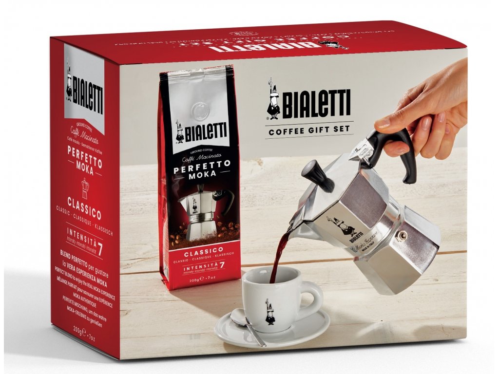 Bialetti set Moka Express 6 porcí + káva 200 g