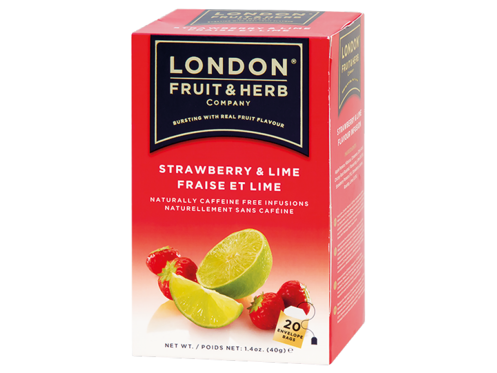 ČAJ LONDON FRUIT&HERB  ovocný čaj Jahoda s limetkou porcovaný 20 sáčků