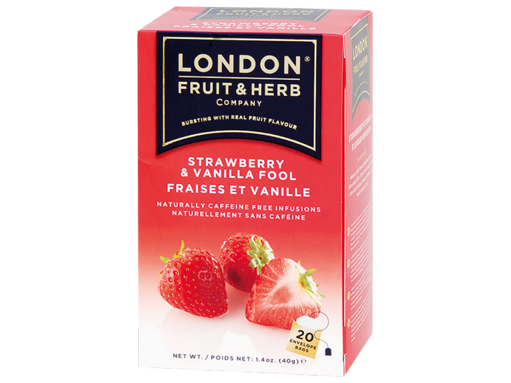 ČAJ LONDON FRUIT&HERB - ovocný čaj Jahoda-vanilka porcovaný 20 sáčků