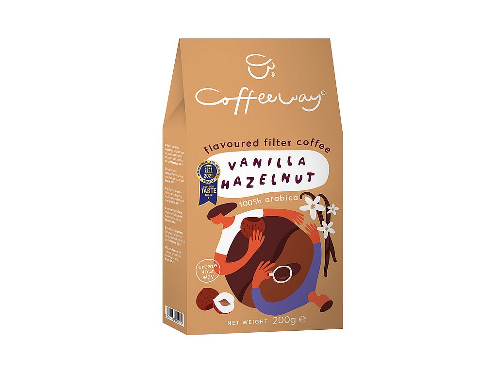 COFFEEWAY Vanilla - Hazelnut mletá ochucená káva 200g