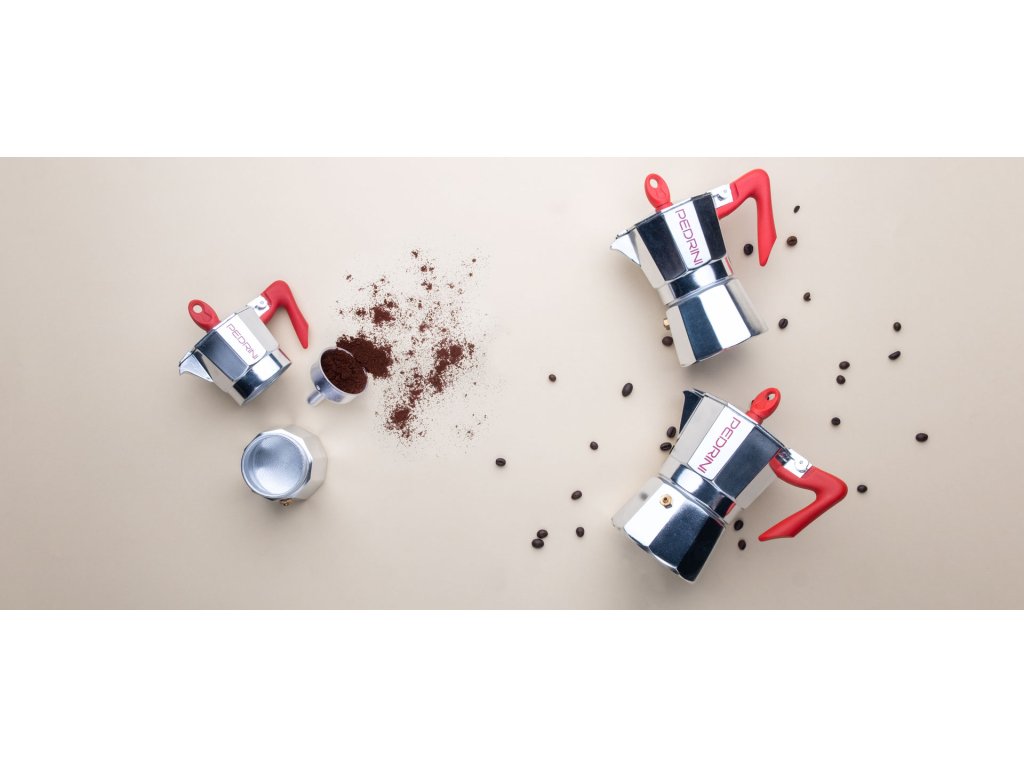 Pedrini Kaffettiera Brillant červená (různé velikosti)