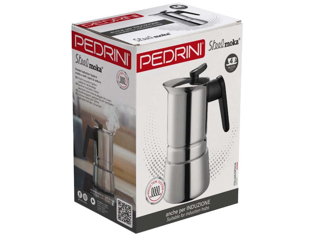 Pedrini Steel moka (různé velikosti)