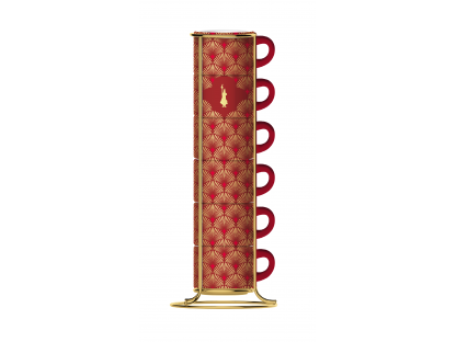 Bialetti set 6 šálků espresso Deco Glamour červená