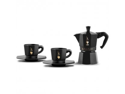 Bialetti set Moka Express 3 porce + 2 šálky černá