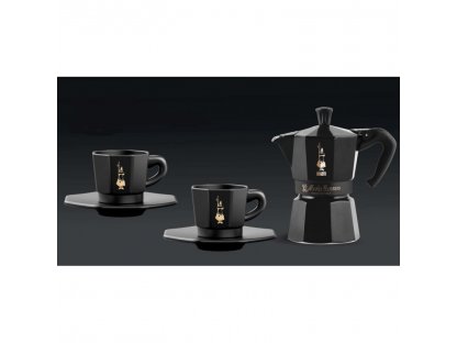 Bialetti set Moka Express 3 porce + 2 šálky černá