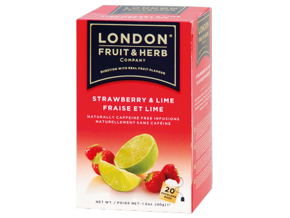 ČAJ LONDON FRUIT&HERB  ovocný čaj Jahoda s limetkou porcovaný 20 sáčků