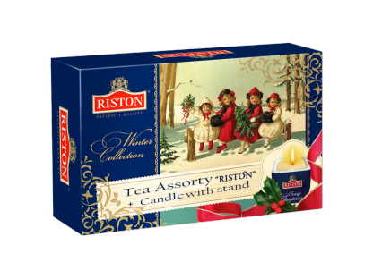 Čaj RISTON Vánoční kolekce čajů 48 ks + vánoční svíčka