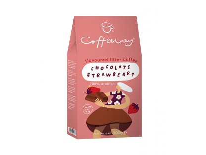 COFFEEWAY Chocolate - Strawberry ochucená mletá káva 200g