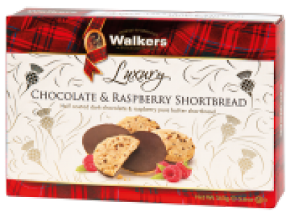 Walkers  Luxury směs sušenek malina s čokoládou 160 g