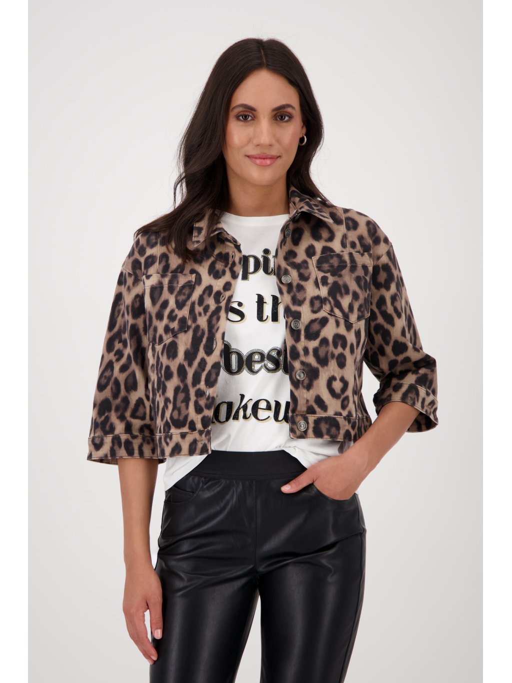 Bunda Monari 8783 hnědá leopardí vzor