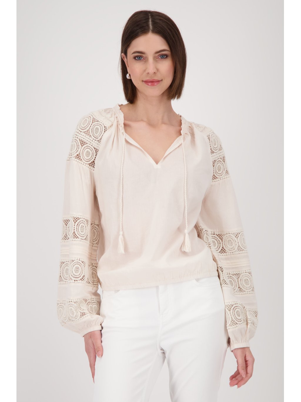 Halenka Monari 9777 béžová s krajkou 
