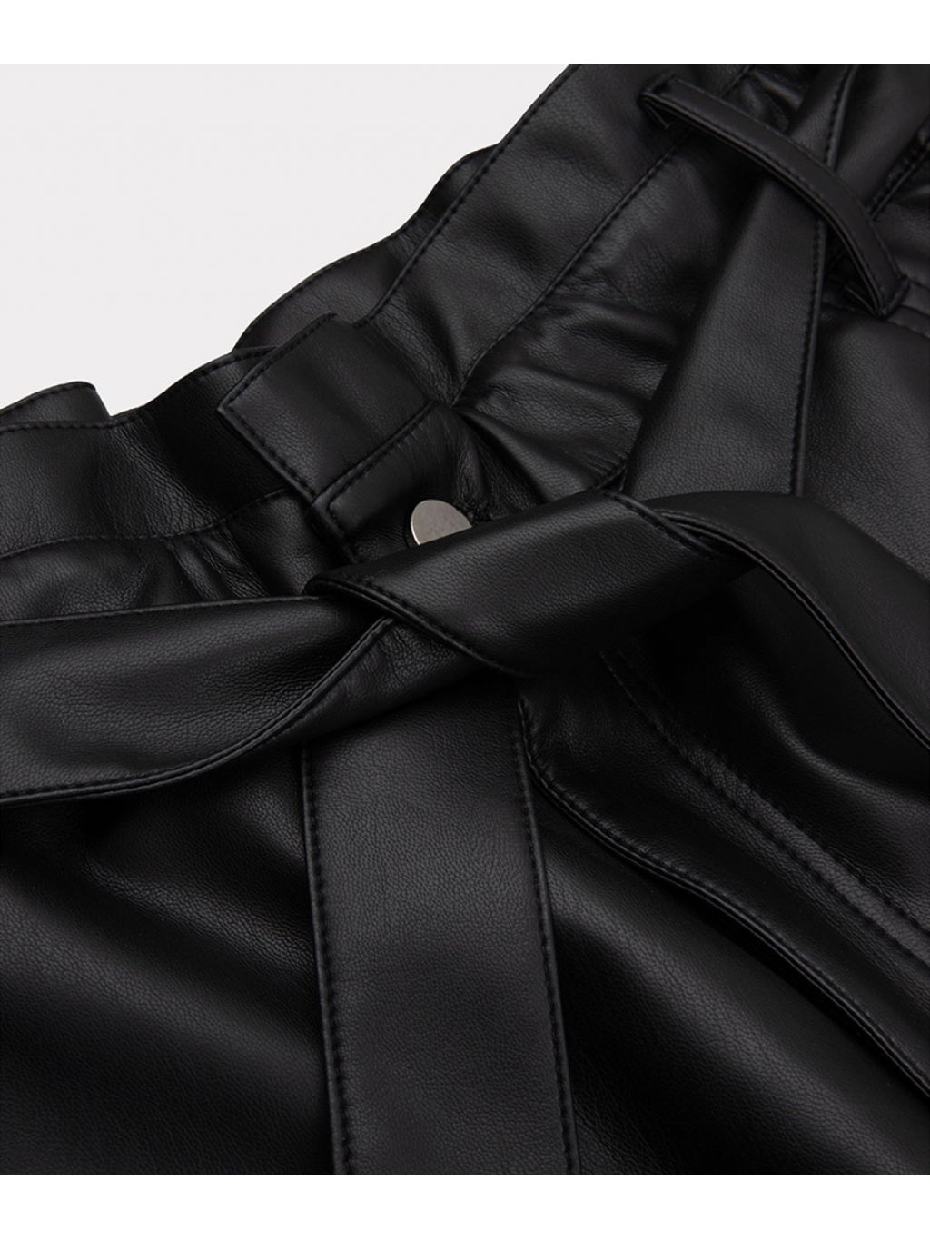 Kalhoty Esqualo 11503 černé eko kůže s řasením