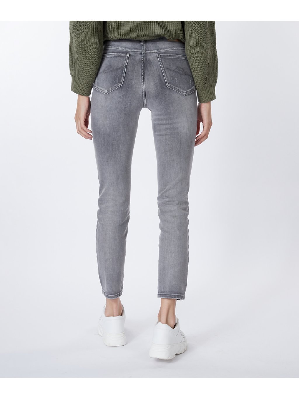 Kalhoty Esqualo 12504 světle šedé džíny do pasu