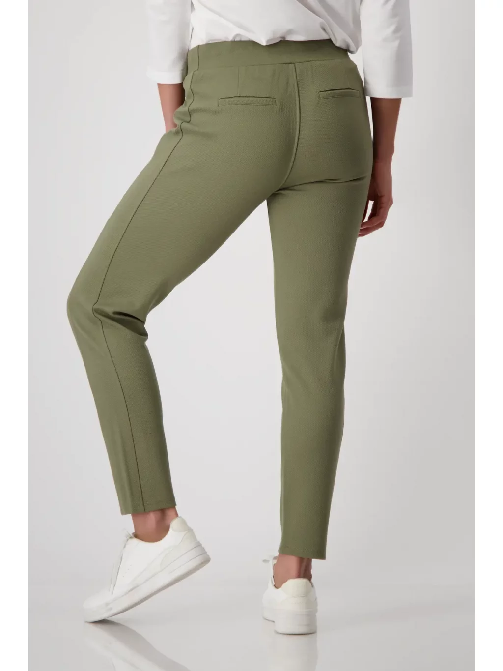 Kalhoty Monari 8044 khaki s elastickým pasem 