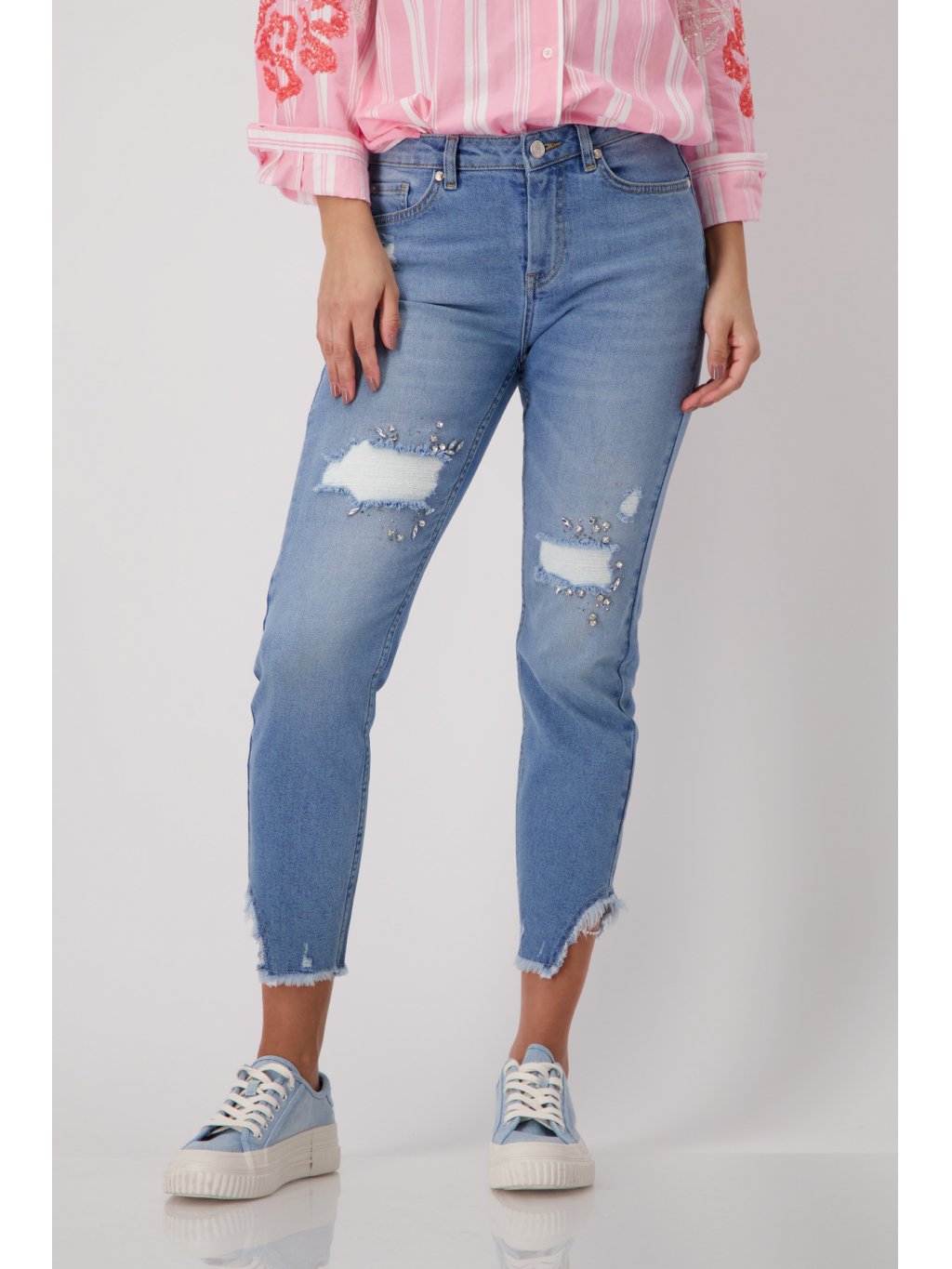 Kalhoty Monari 8296 džíny s bočními rozparky 