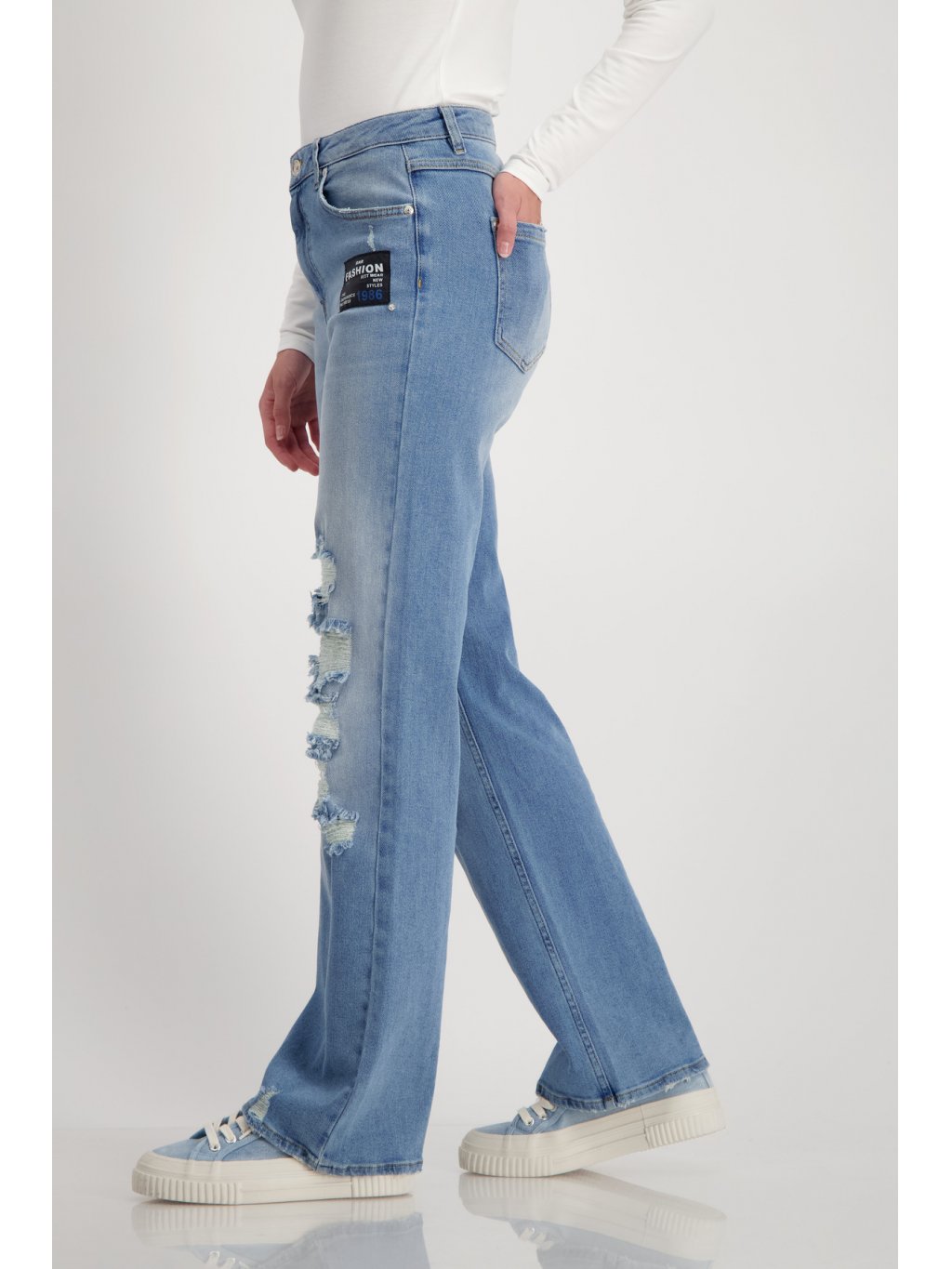 Kalhoty Monari 8368 široké džíny s efekty