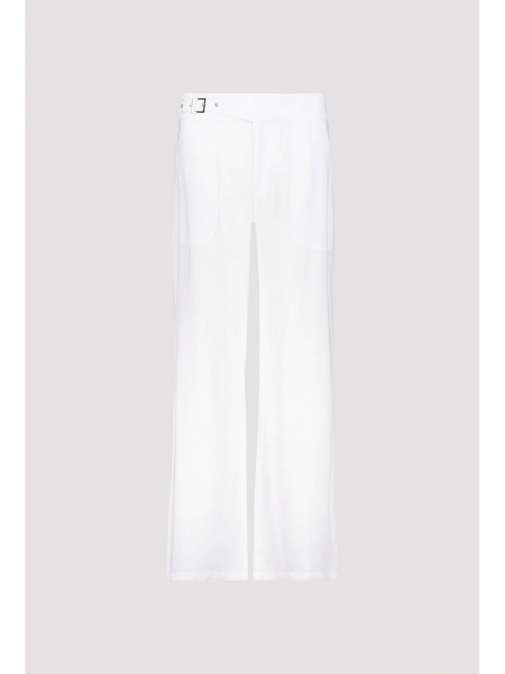 Kalhoty Monari 7910 bílé široké s přezkou v pase