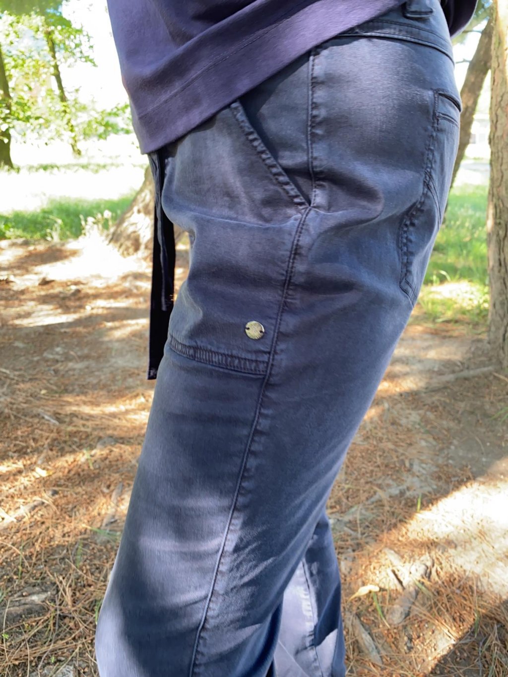 Kalhoty Monari tmavě modré cargo styl