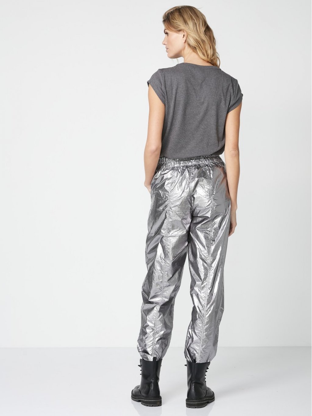 Kalhoty Nu Denmark 7784-10 kovově stříbrné