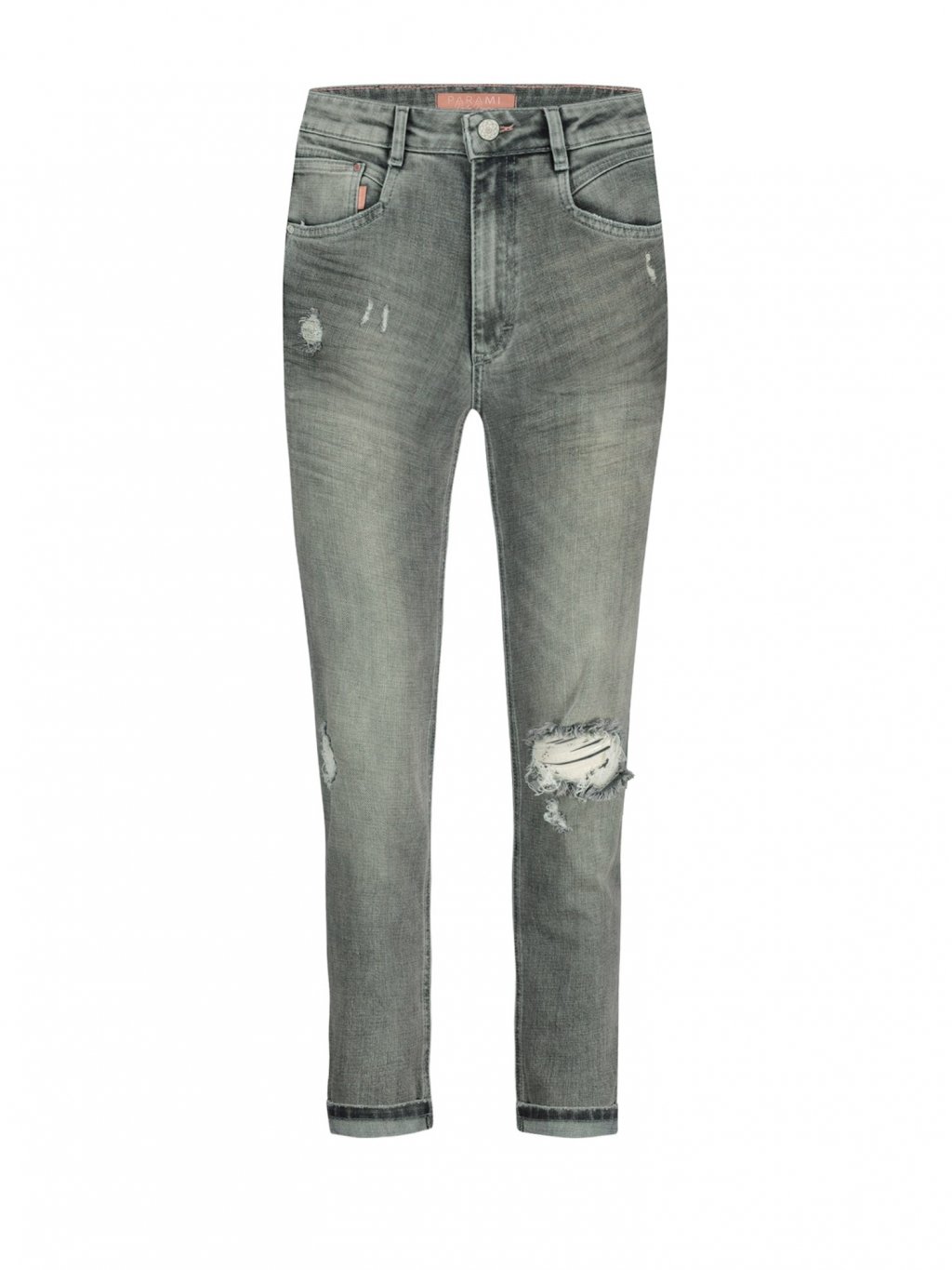 Kalhoty Para Mi Bowie 212289 - D140 šedé džíny s vyšším pasem