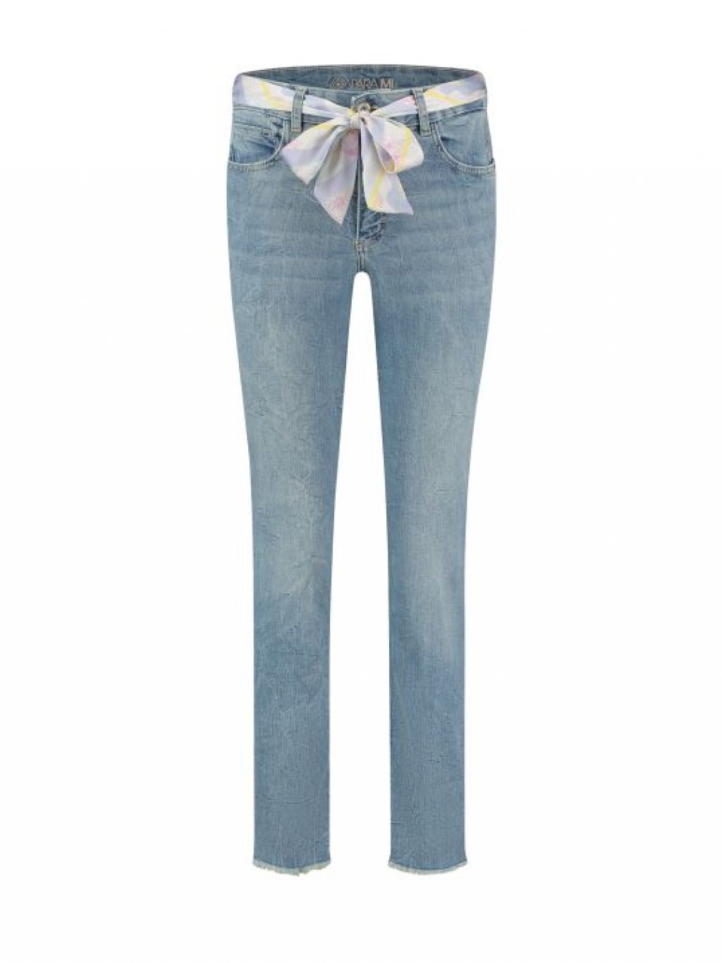 Kalhoty Para Mi Kim světle modré džíny s vazačkou