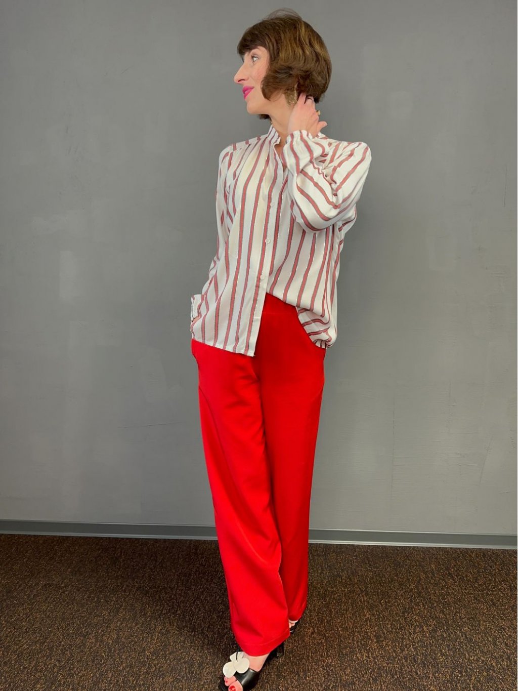 Kalhoty So Comfy červené široké