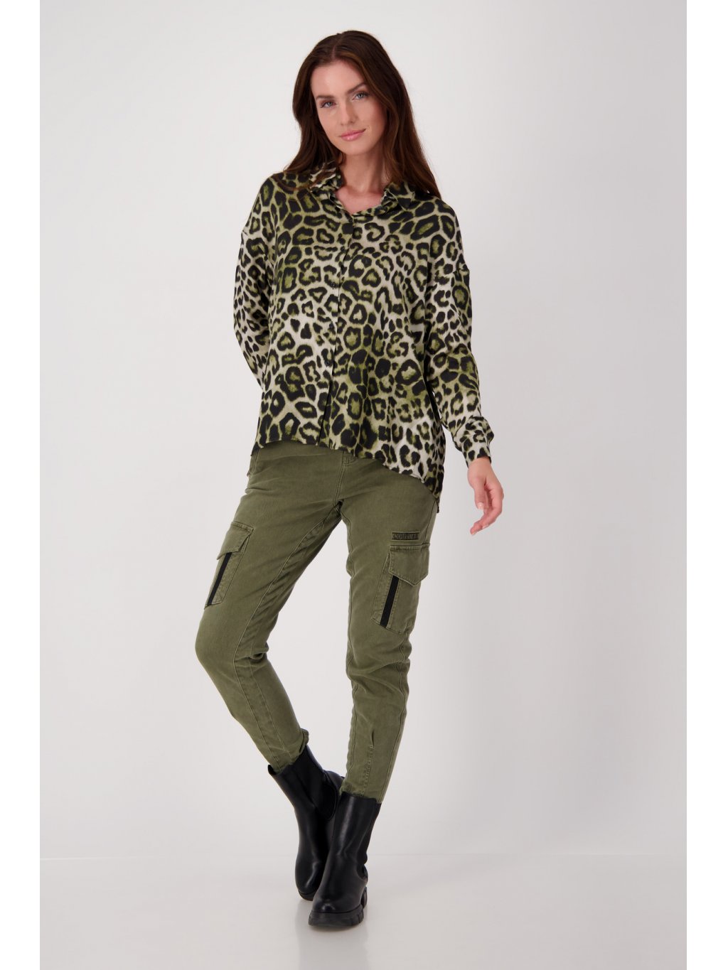 Košile Monari 6119 zelená leopard