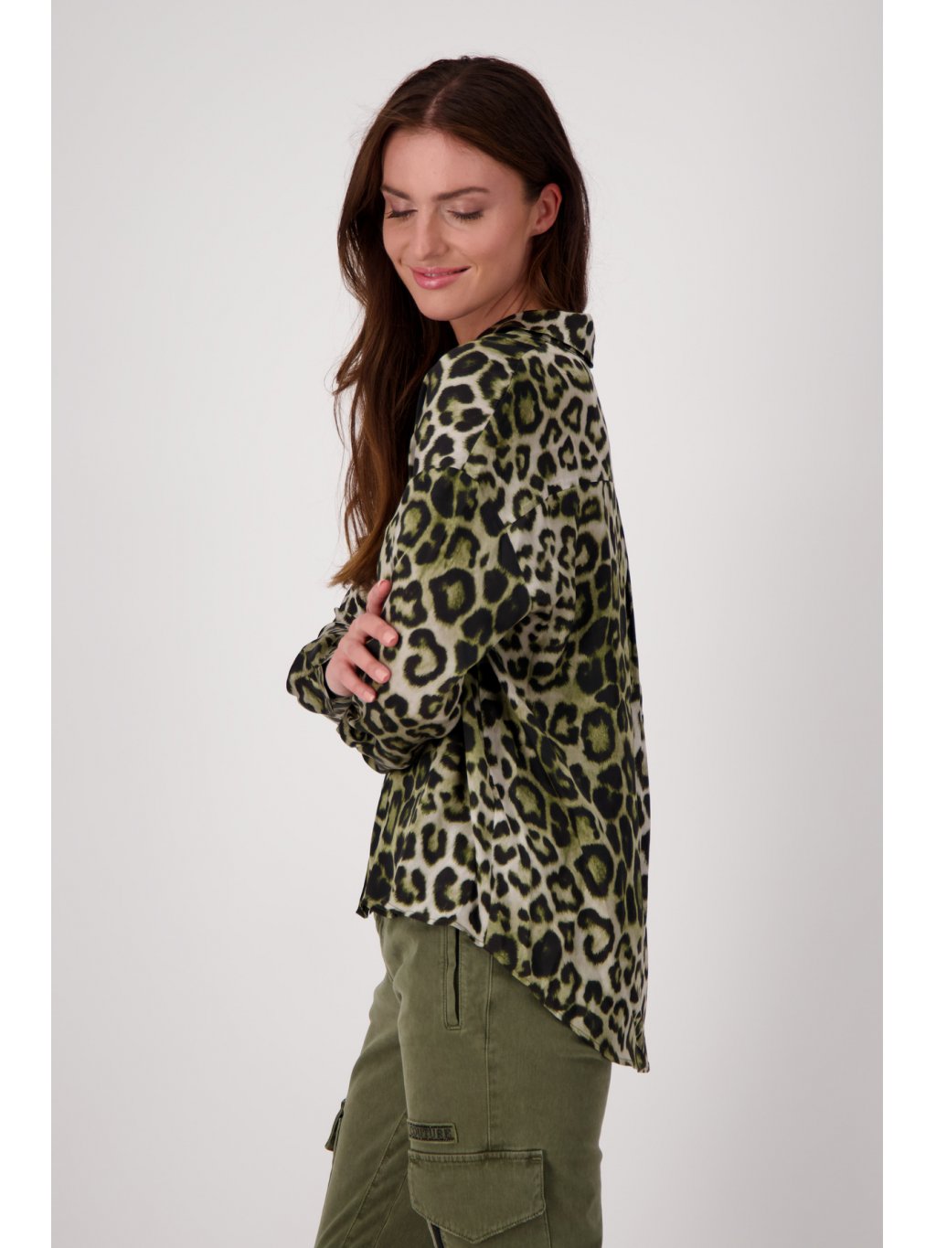 Košile Monari 6119 zelená leopard