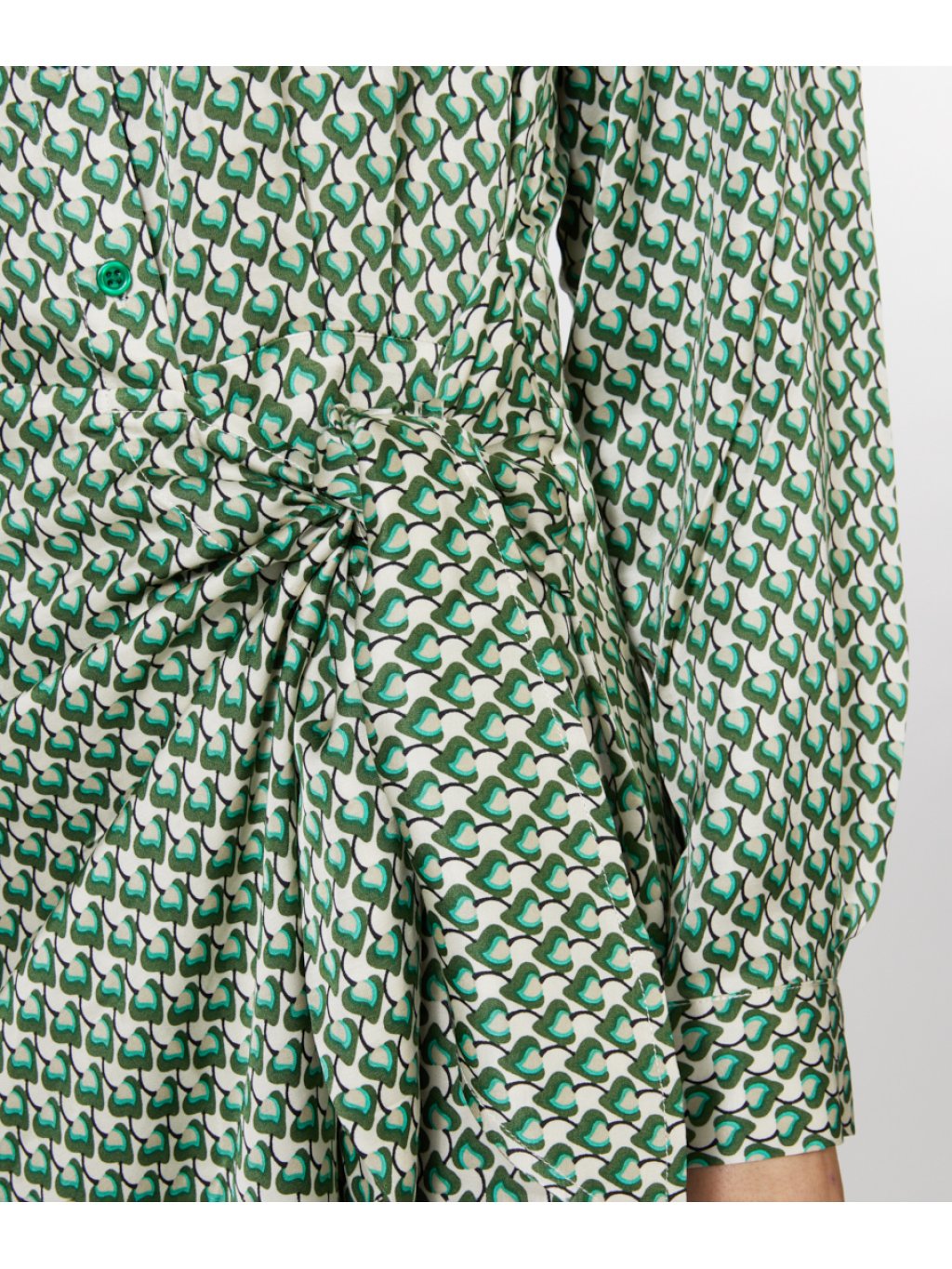 Šaty Esqualo 14002 béžovo zelené krátké zavinovací
