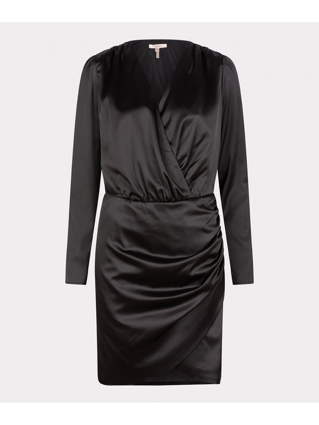 Šaty Esqualo 14722 černé saténové s dlouhým rukávem