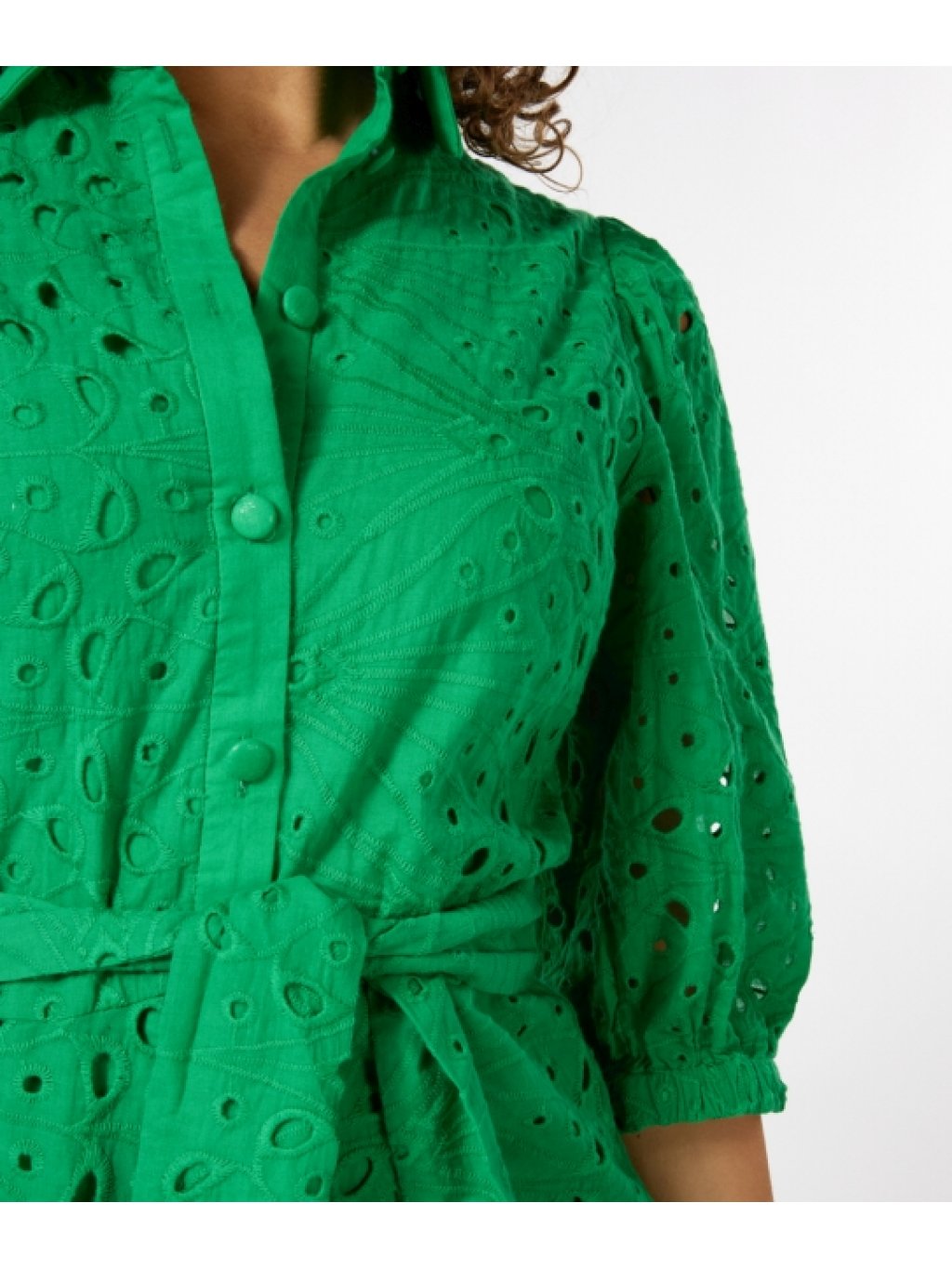 Šaty Esqualo 32200 zelené krajkové s límečkem