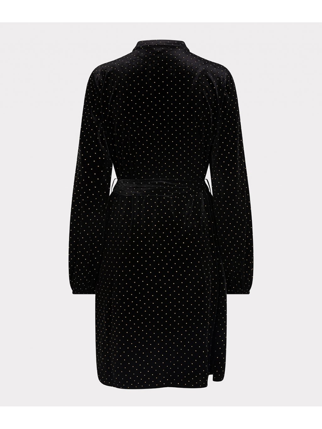 Šaty Esqualo 5700 černé sametové s kovovým puntíkem