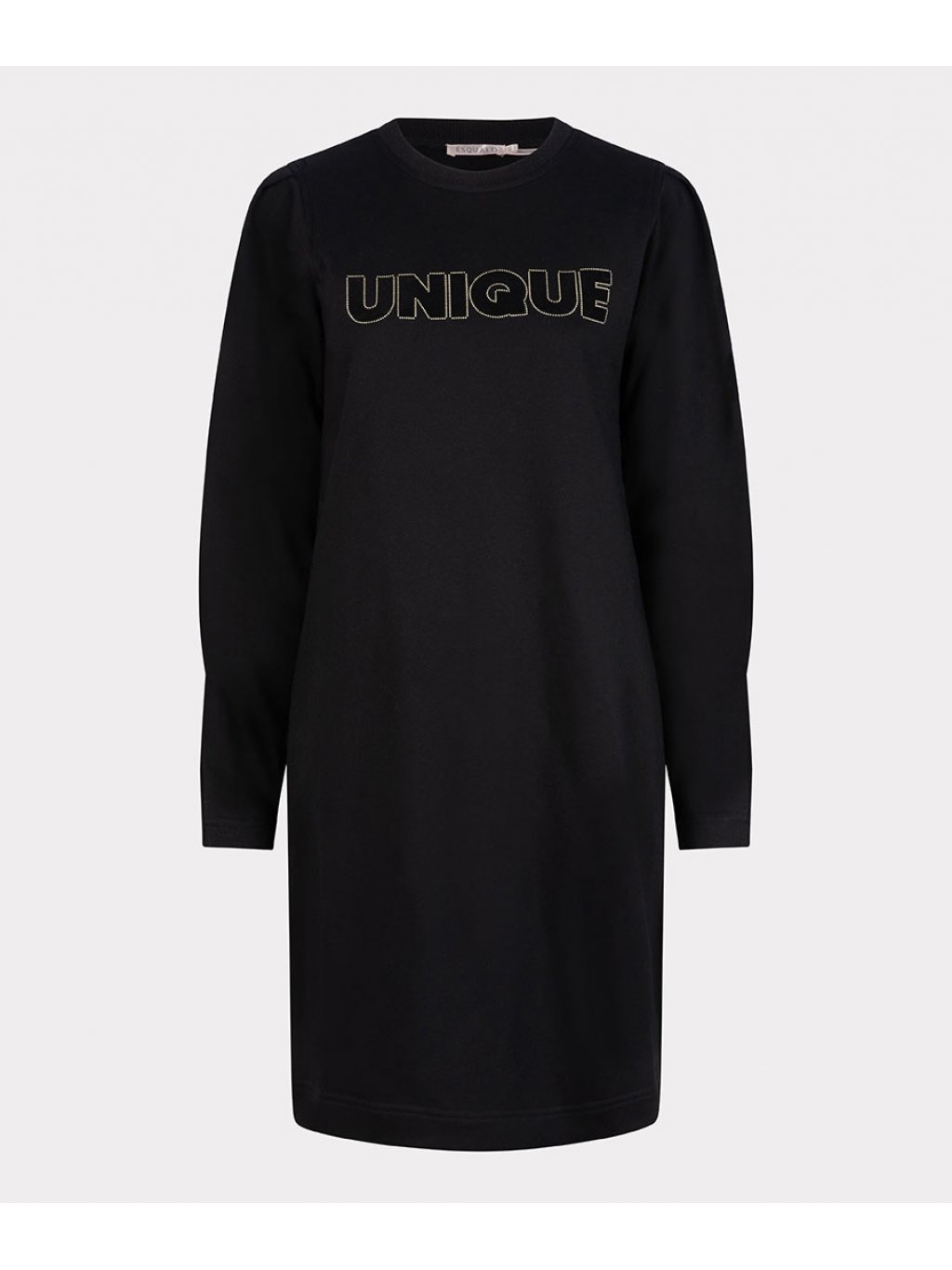 Šaty Esqualo 5713 černé s nápisem a zajímavým rukávem