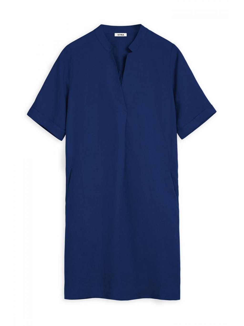 Šaty Kyra Maddie tmavě modré lněné minimalismus