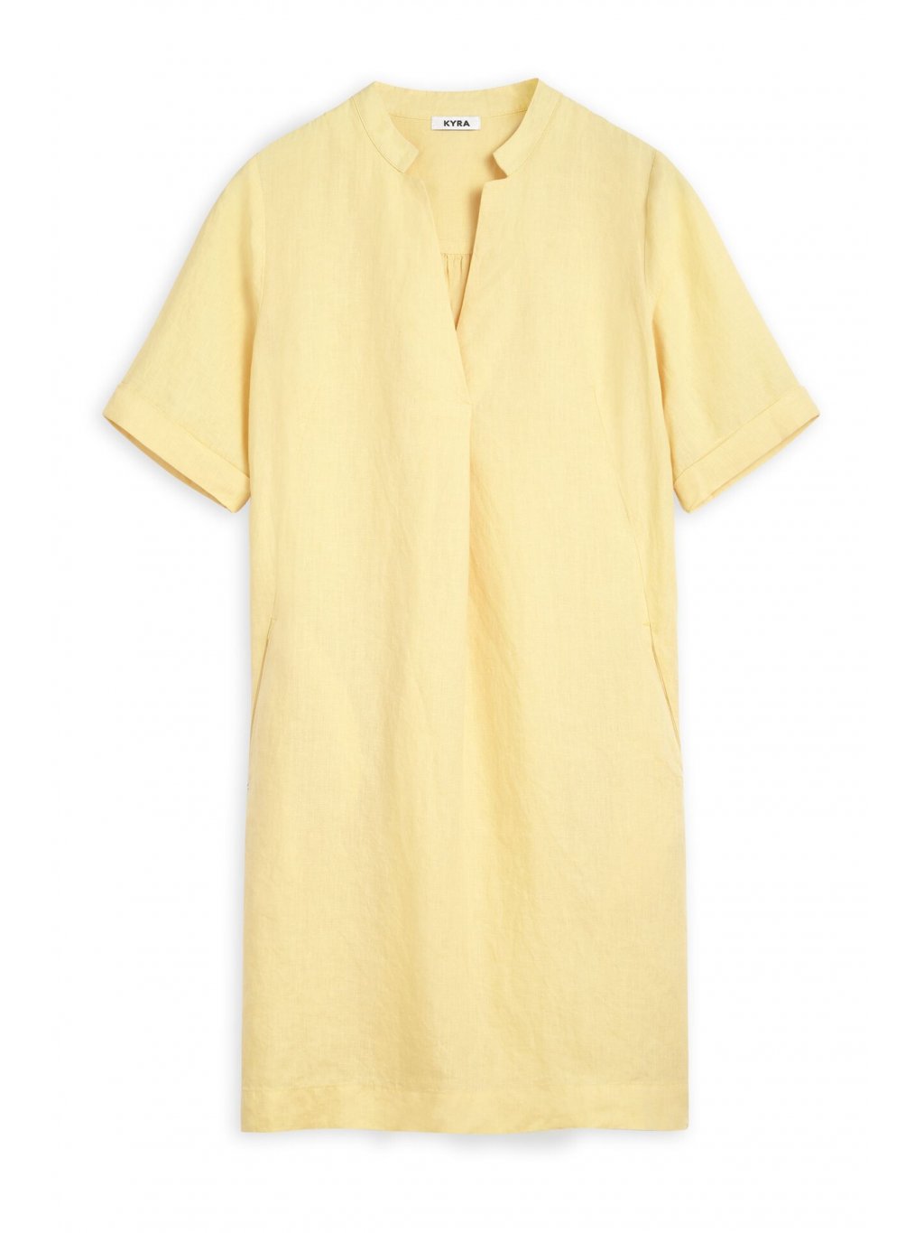 Šaty Maddie žluté lněné minimalismus