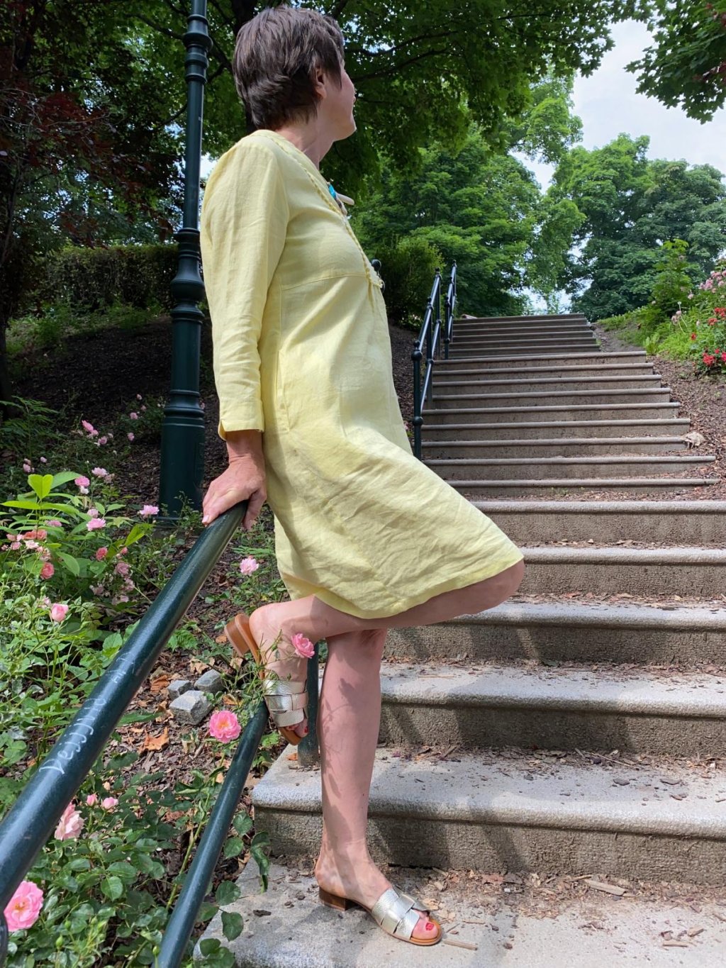 Šaty Malvin žluté lněné