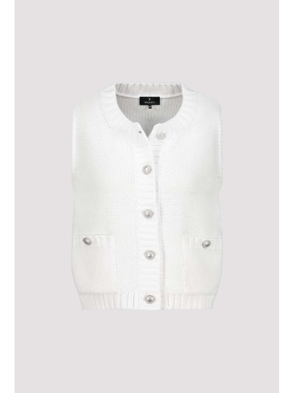 Top Monari 0020 bílý úpletový ve stylu vesty