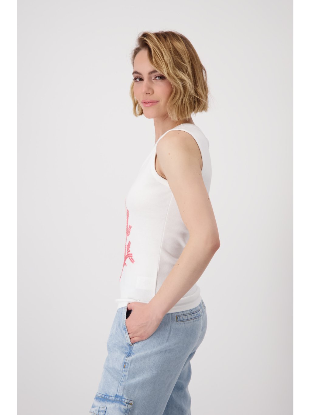 Top Monari 9639 bílý s flitry 