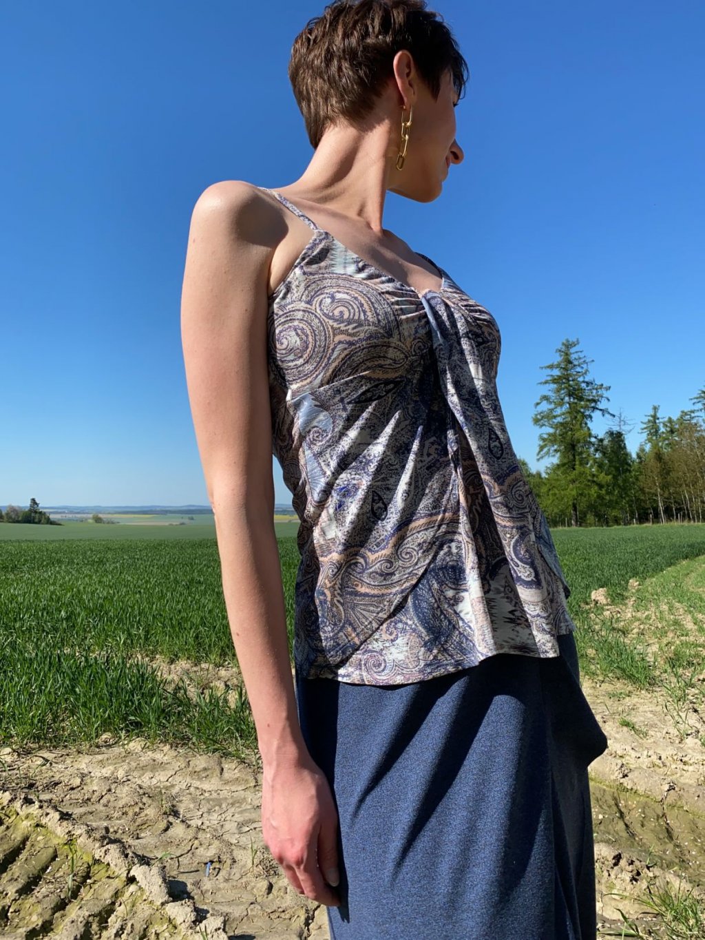 Top Monari modro růžový 5547