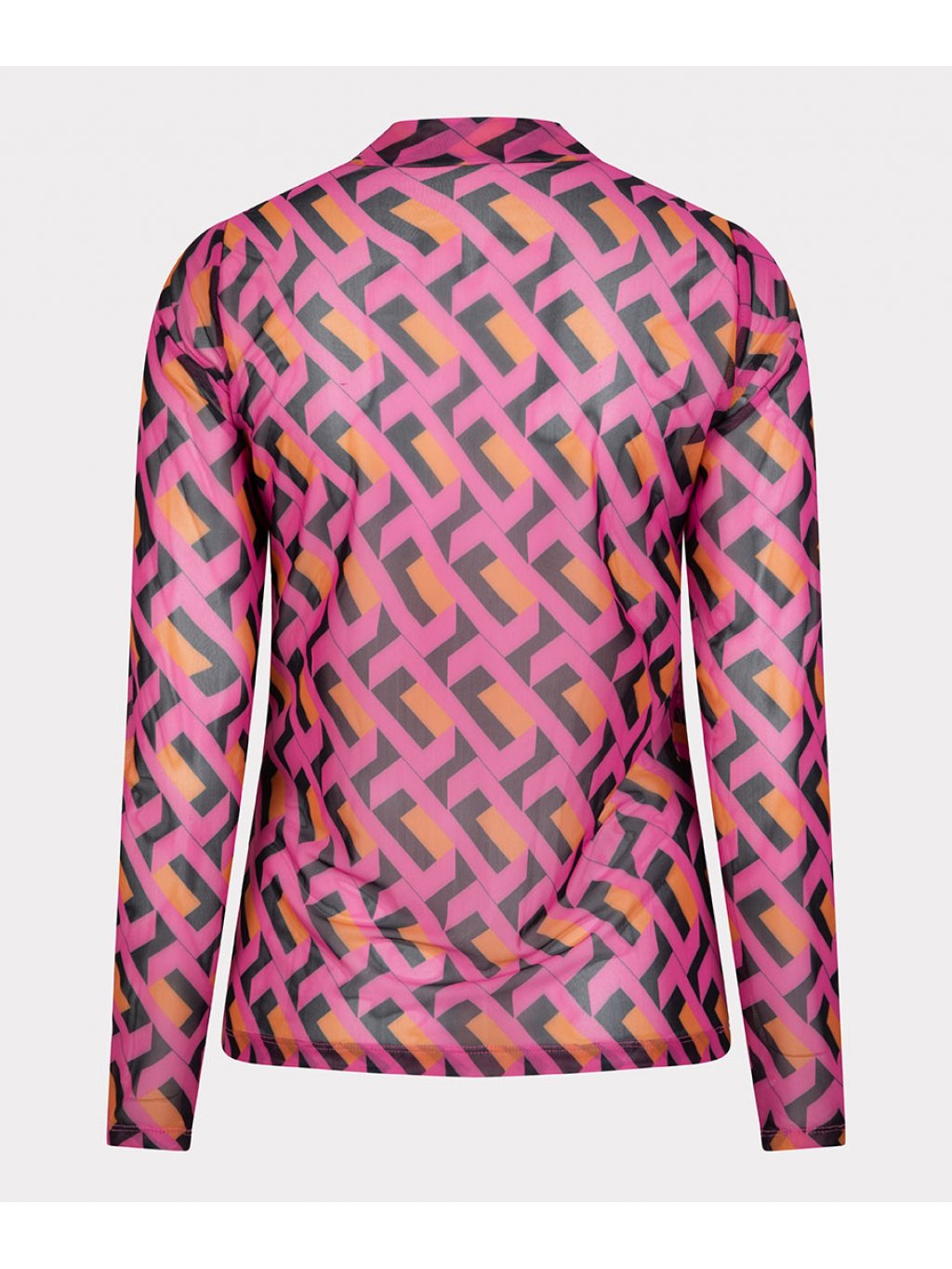 Tričko Esqualo 30700 růžovo mangové grafický vzor síťovinka