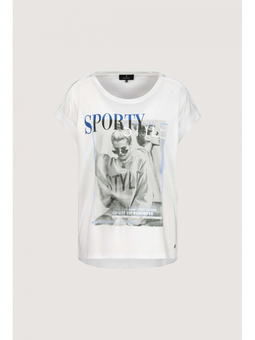 Tričko Monari 7074 bílé s grafikou ženy sporty style