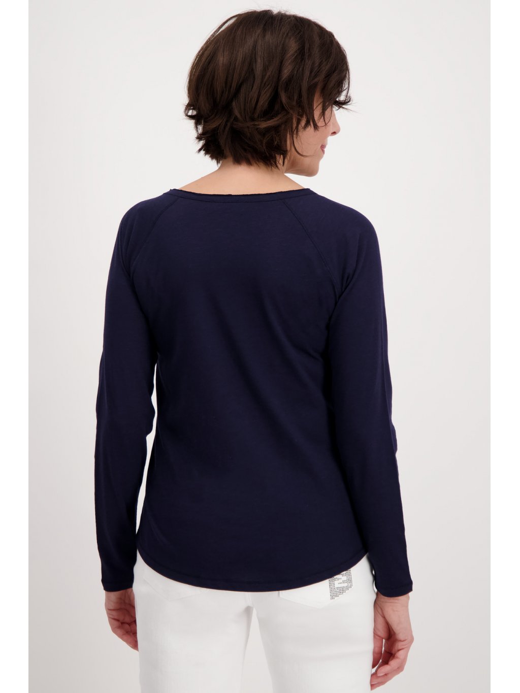 Tričko Monari 7146 tmavě modré s grafikou ženy