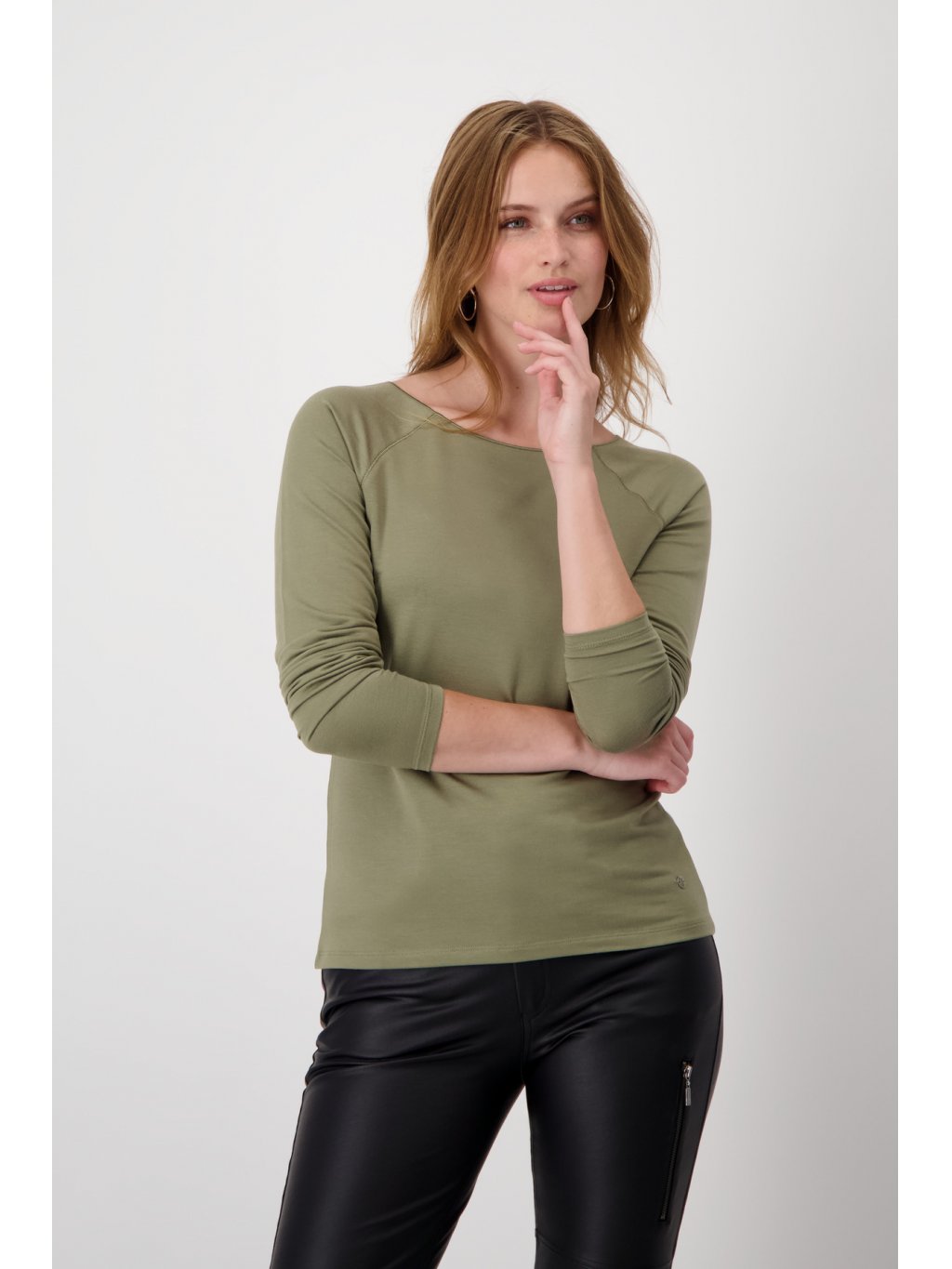 Tričko Monari 8187 khaki basic 