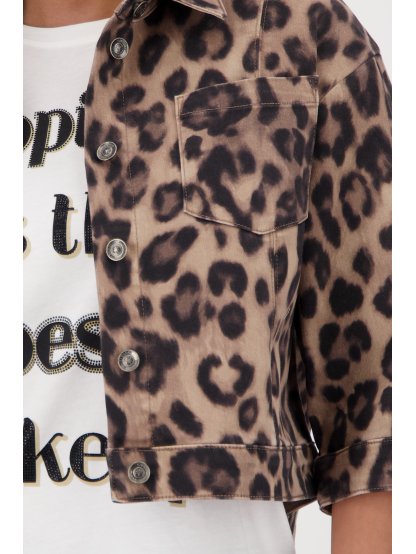 Bunda Monari 8783 hnědá leopardí vzor