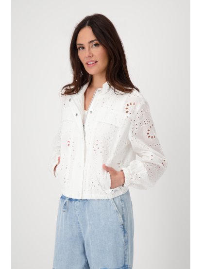 Bunda Monari 9602 bílá krajková na zip