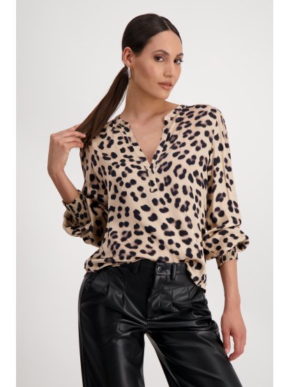 Halenka Monari 8597 hnědá s leopardím vzorem 