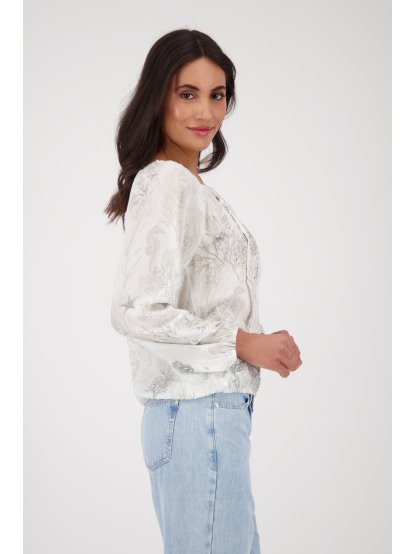Halenka Monari 9648 jemně bílá s motivem moře