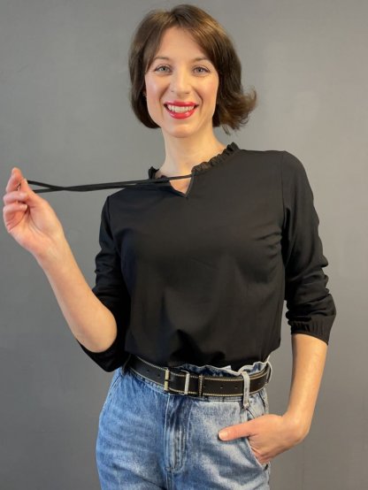 Halenka Top Bis Lenna černá s volánkem