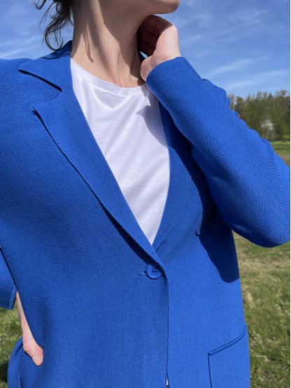 Kabát Kyra Anique modrý dlouhý